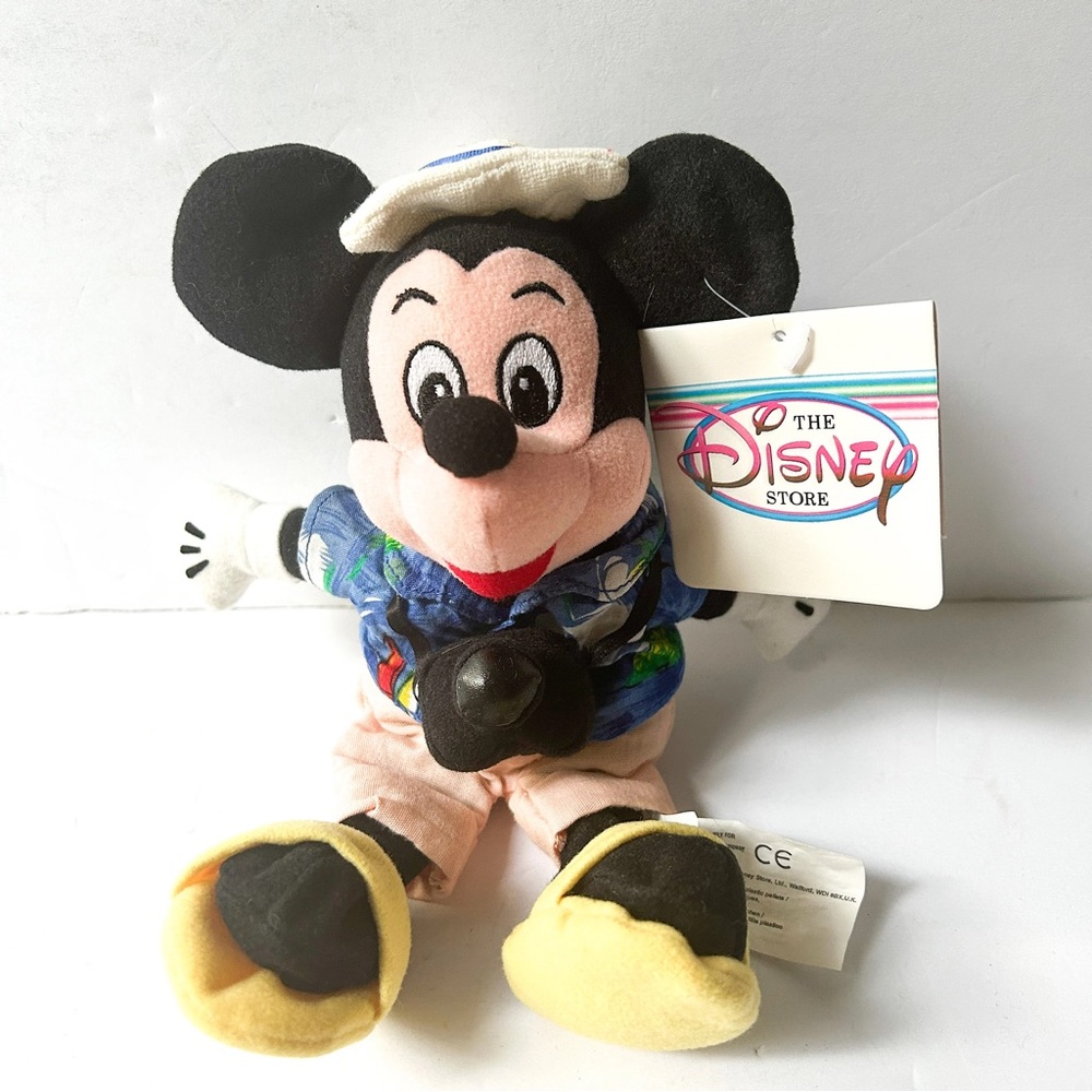 Vintage Tourist Mickey Disney Bean Bag plush, 90s collectible